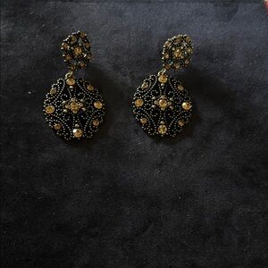 Elegant Black and Gold Earrings